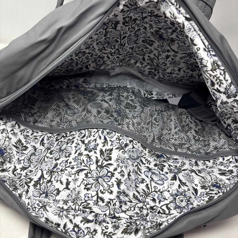 Vera Bradley Utility Travel Bag Galaxy Gray Recycled Cotton Weekender NWT - Picture 6 of 6